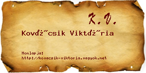 Kovácsik Viktória névjegykártya