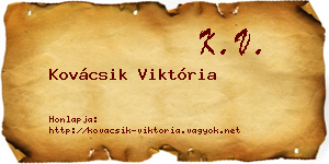 Kovácsik Viktória névjegykártya